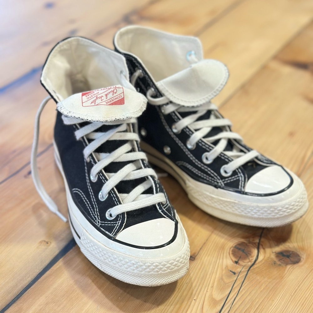 Converse Classic Black and Off White High-Top Sneakers